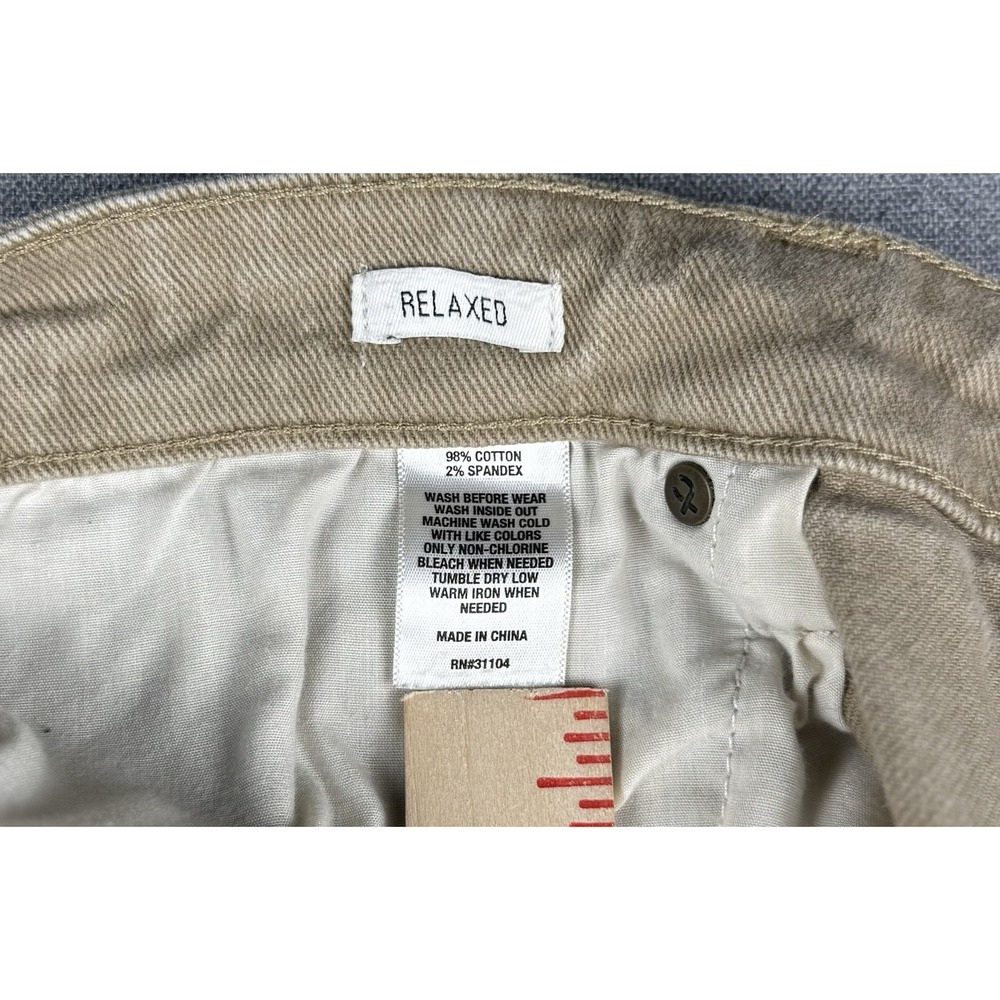 True Craft Relaxed Fit Khaki Jeans Mens 38x30 Stretch Tan Casual Pants - Picture 4 of 9